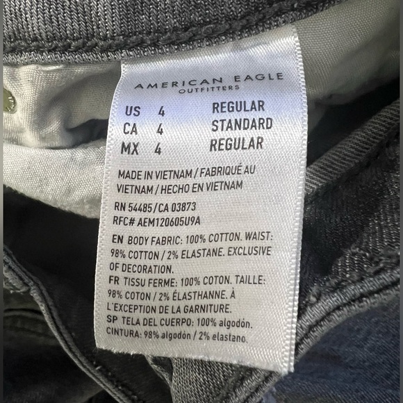 !SOLD! AMERICAN EAGLE Gray Distressed Jeans Black Streetwear Ripped Skinny US 4 - Picture 12 of 13